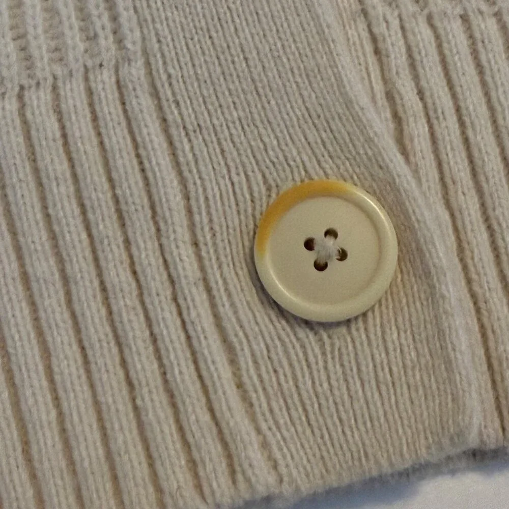 SIZE SMALL Patagonia Wornwear Recycled Wool Cream Button Front VNeck Cardigan - Picture 5 of 11